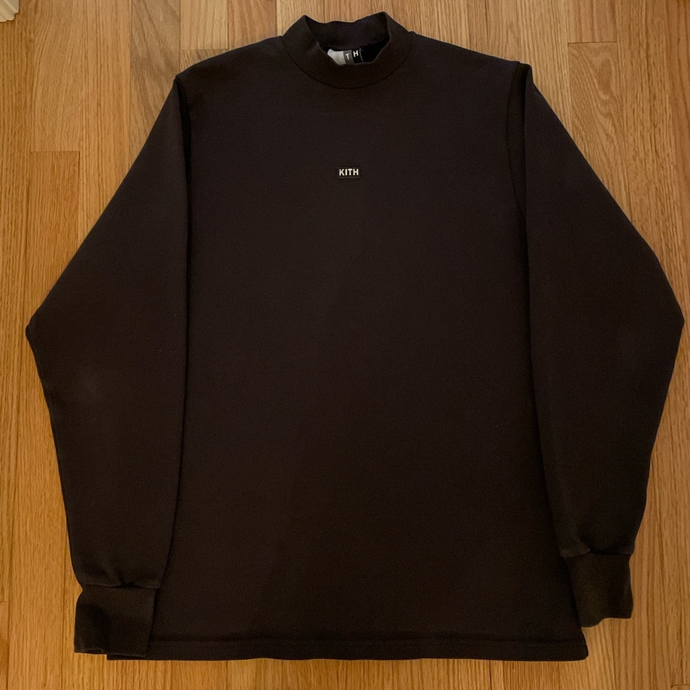 Kith Lenox Mockneck sweater, Size XS, Color Black.